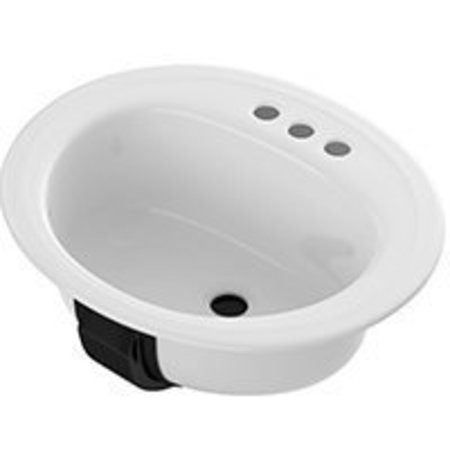 BOOTZ BOOTZ Azalea 021-2445-00 Lavatory Sink, 15-3/4 in x 15-3/4 in W Basin, Steel, White 021-2445-00